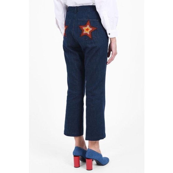 NWT Mih Coler Flare 70s Star Patch Pocket Jeans S - Picture 4 of 16